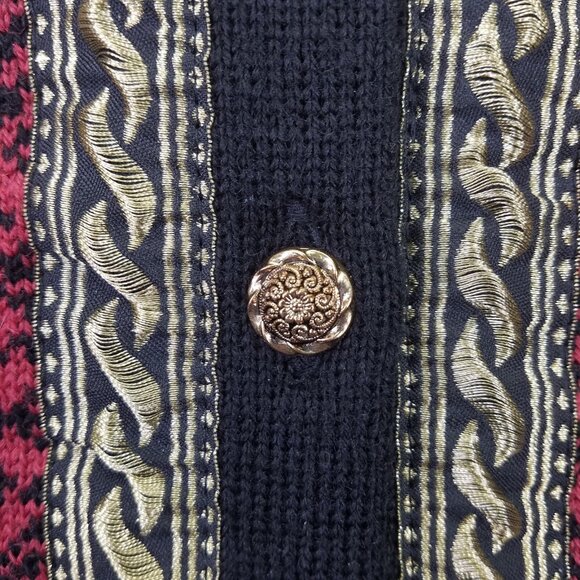 Vintage Norwear Cardigan Womens S Icelandic Red Wool Button Up Nordic Fair Isles - Picture 6 of 16